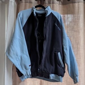 Two-Tone Black and Light Blue Jacket